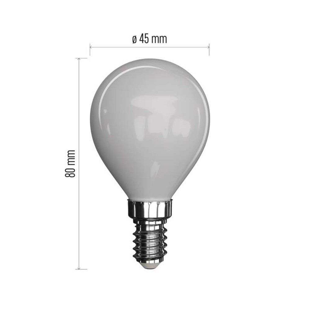 Lampadina LED Filamento E14 3.4W (40W) 470lm 2700K Sfera Opale