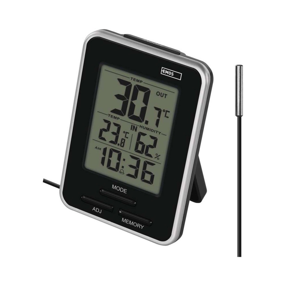 Termometro LCD nero con sonda (per acquario, ecc.) - Wood, Tools & Deco