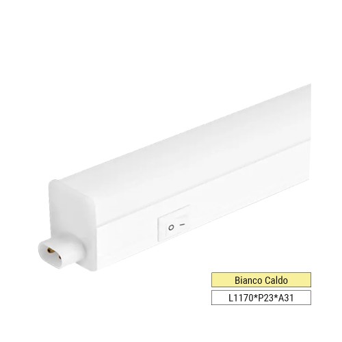 Regletta LED Sottopensile T5 16W 3000K 120cm Interruttore 1400LM | Kosoom L1407