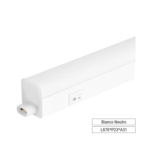 Regletta LED Sottopensile T5 12W 4000K 90cm Interruttore 1100LM | Kosoom L1406