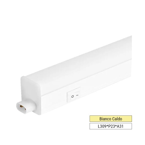 Regletta LED Sottopensile T5 4W 3000K 30cm Interruttore 400LM | Kosoom L1401