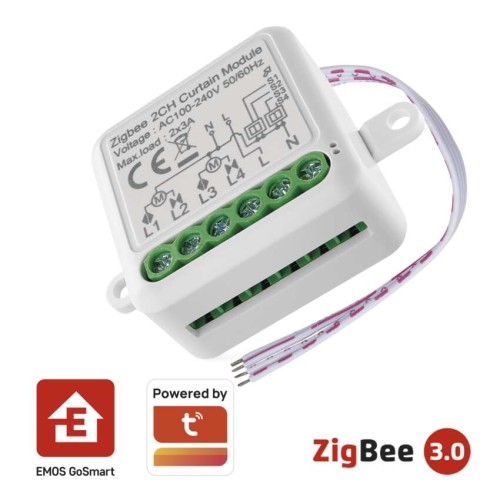 Modulo Motore Tende Smart ZigBee 2 Canali Gosmart IP-2122CZ Emos H5110 - Controllo Intelligente delle Tende