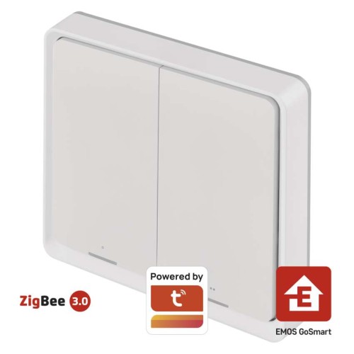 Controller Scena 2 Pulsanti Bianco ZigBee Gosmart IP-2002ZW Emos H5012 - Controllo Scene Smart