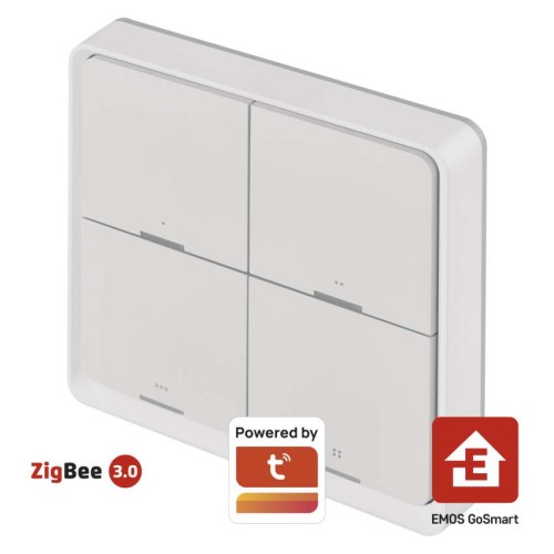 Controller Scena 4 Pulsanti Bianco ZigBee GoSmart IP-2004ZW | EMOS H5013 - Controllo Smart Casa