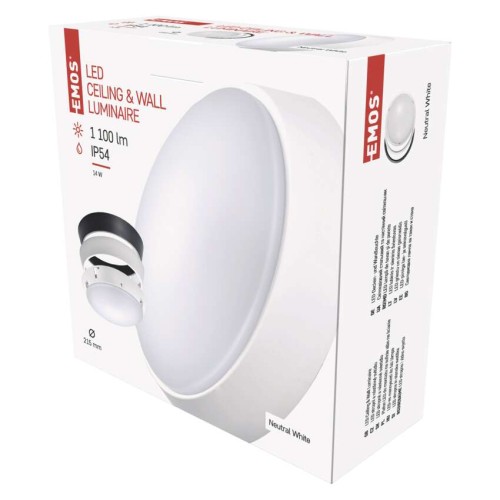 Plafoniera LED ZURI 14W IP54 con 2 Anelli colorati Intercambiabili Emos ZM3230