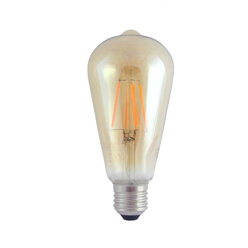 Lampadina LED Vintage ST64 E27 8W, 880 lm, 2000K, bianco caldo, vetro ambra, design retrò