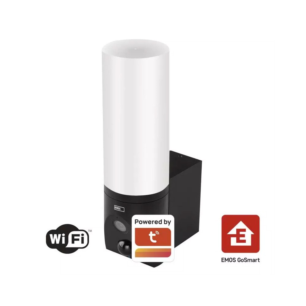 Lampada Telecamera Esterno WiFi EMOS GoSmart IP-300 TORCH Nera: Sicurezza e  Controllo Smart